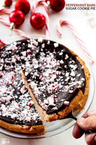 peppermint bake sugar cookie pie