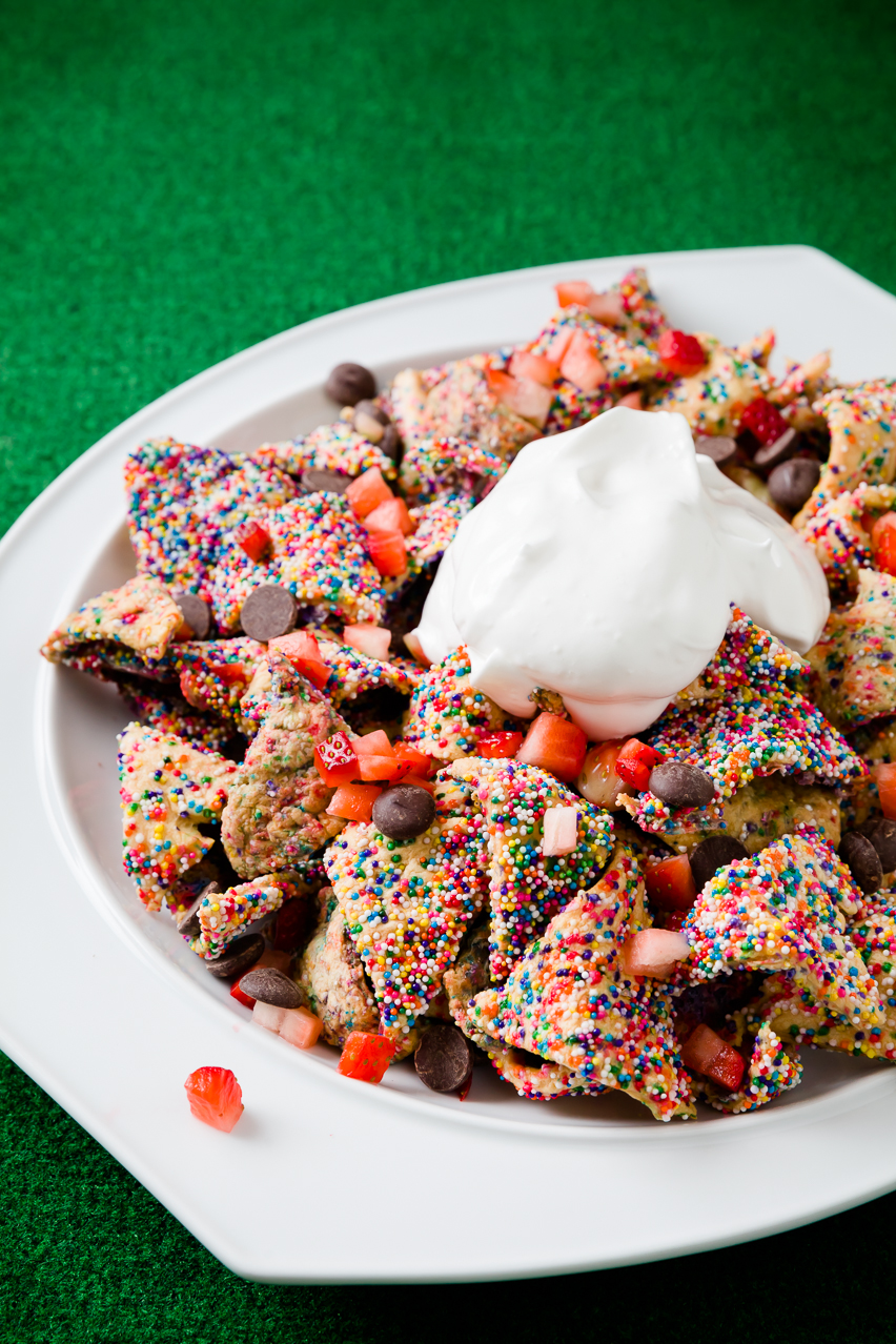 Loaded Funfetti Dessert Nachos This may be the Super Bowl dessert of all Super Bowl desserts