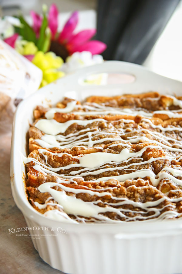 Cinnamon Roll French Toast Bake is a simple to make breakfast recipe. Just prepare the night before & refrigerate. Bake when you are ready for breakfast the next morning. Easy & delicious.
