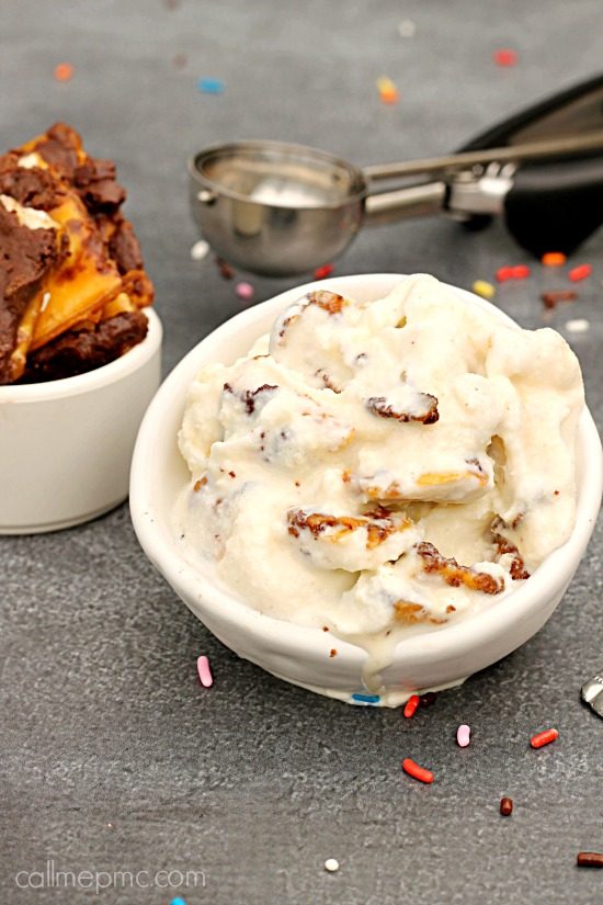 Rich and creamy vanilla ice cream full of buttery, salted caramel Crack Candy. This Caramel Crack Candy Ice Cream will knock your socks off!