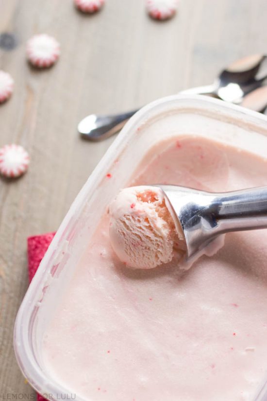 This peppermint ice cream is a creamy, minty, frosty treat!